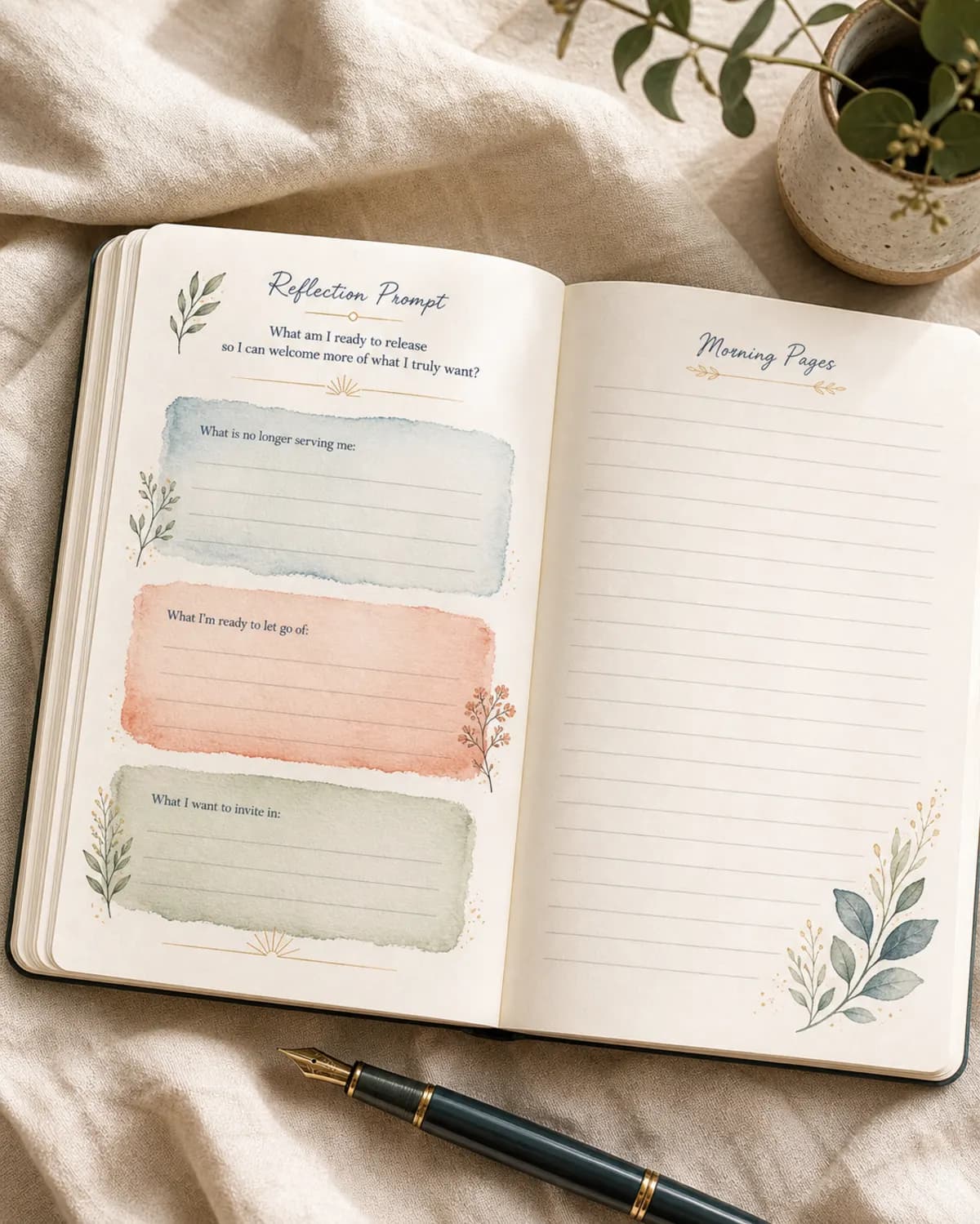 Guided Journal cover — blush wash